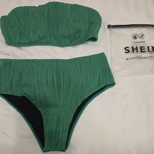 SHEIN Emerald Strapless Bikini Set